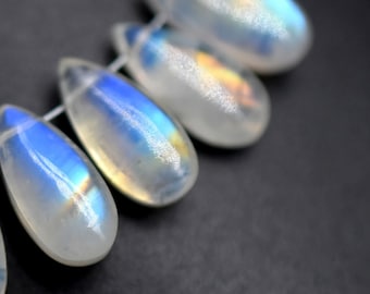 Rainbow Moonstone Pear Shape Smooth Teardrop Beads Brioletter 7x15.MM Approx 1.Match Pair Wholesaler Price.