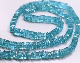 Apatite Heishi Shape Smooth Square Beads 4x5.MM Approx 16"Inches Natural Top Quality Wholesaler Price.