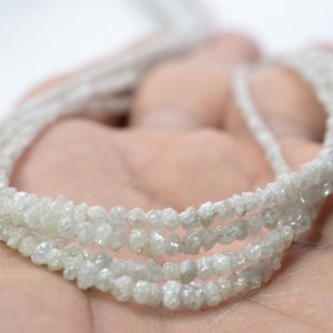 White Diamond Rough Diamond Raw Diamond,Uncut Diamond Beads 2x3.MM Approx Top Quality 15&quot; Inches  Natural Diamond Wholesaler Price.