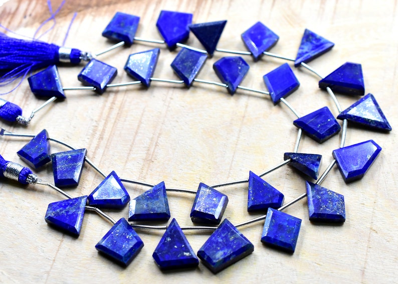 Lapis Lazuli Fancy Shape Faceted Flat Cut Teardrop Beads Brioletter 8x12 To 9x15.MM Approx 8Inches Wholesaler Price.