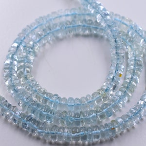 Aquamarine Tyre Shape Smooth Wheel Beads 4x5.MM Approx 16&quot; Inches Wholesaler Price.
