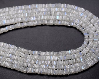 Rainbow Moonstone Heishi Shape Smooth Square Beads 4x5.MM Approx 16"Inches Natural Top Quality Wholesaler Price.