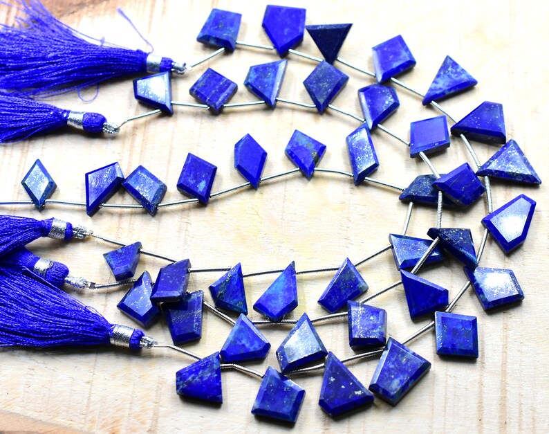 Lapis Lazuli Fancy Shape Faceted Flat Cut Teardrop Beads Brioletter 8x12 To 9x15.MM Approx 8Inches Wholesaler Price.