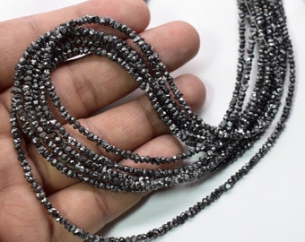 Black Diamond Rough Diamond Raw Diamond,Uncut Diamond Beads 2x3.MM Approx Top Quality 15" Inches  Natural Diamond Wholesaler Price.
