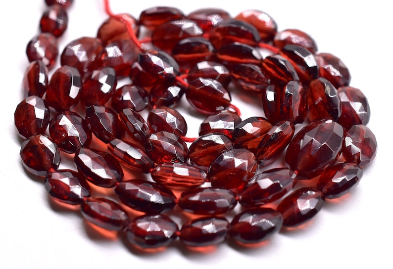Garnet Oval Shape Faceted Nugget Beads 5x7.MM Approx 9 Inches Natural Top Quality Wholesaler Price.