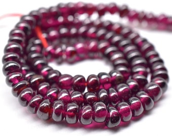 Garnet Rondelle Shape Smooth Beads 4x5.MM Approx 13"Inches Natural Top Quality Wholesaler Price.