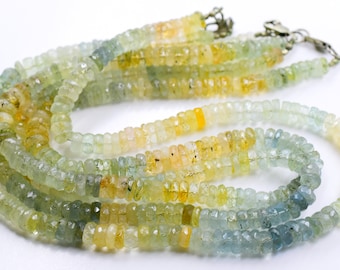 Aquamarine Tyre Shape Faceted Wheel Beads 6x7.MM Approx 16" Inches Wholesaler Price.