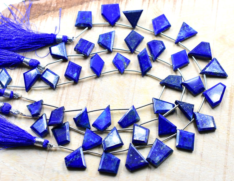 Lapis Lazuli Fancy Shape Faceted Flat Cut Teardrop Beads Brioletter 8x12 To 9x15.MM Approx 8Inches Wholesaler Price.