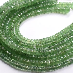 Green Kyanite Rondelle Shape Faceted Beads 4x5.MM Approx 8&quot;Inches Natural Top Quality Wholesaler Price.