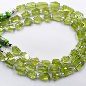 Peridot Tumble Shape Faceted Nugget Beads 5x6.MM Approx 8&quot; Inches Natural Top Quality Wholesaler Price.
