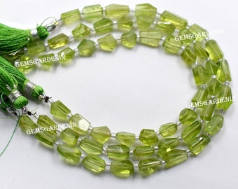 Peridot Tumble Shape Faceted Nugget Beads 5x6.MM Approx 8" Inches Natural Top Quality Wholesaler Price.