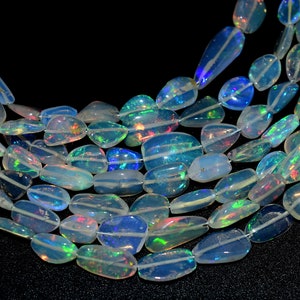 Ethiopian Opal Nugget Shape Smooth Tumble Beads 4x6.MM Approx Top Quality 18&quot; Inches Natural  Top Quality Wholesaler Price.