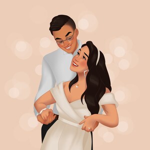 Couple portrait | Cartoon family digital portrait | Portrait from photo | Custom portrait | Couple illustration