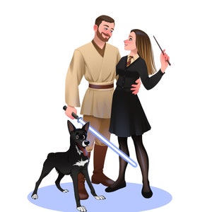 Custom couple portrait | Cartoon portrait | Commission digital art | Birthday gift | Custom digital portrait