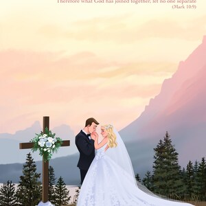 Retrato de boda / Regalo del primer aniversario / Retrato de pareja de dibujos animados / Tarjeta de aniversario de boda / Dibujo familiar / Invitación de boda