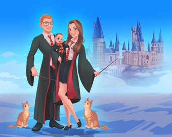 Retrato de pareja personalizado / Comisión de arte digital / Regalo de cumpleaños / Retrato digital personalizado