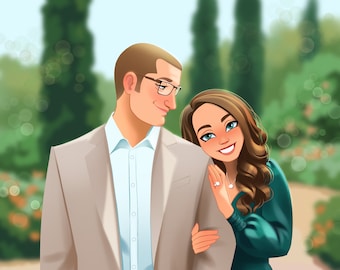 Family portrait from photo | Cartoon portrait | Personalised portrait | Family Portrait Painting