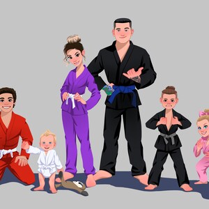 Weihnachtliches Familienportrait vom Foto | Cartoon Portrait | Personalisiertes Portrait | Familienportrait Gemälde