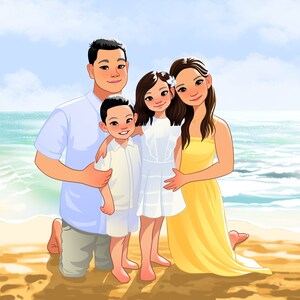Retrato de dibujos animados a partir de una foto / Retrato familiar / Retrato personalizado / Retrato de dibujos animados / Idea de regalo