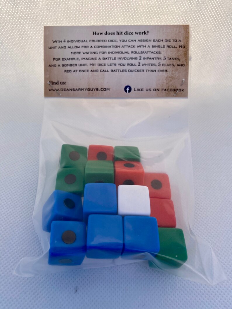 Hit Dice for Board Games Like Axis and Allies 20 Pack Etsy