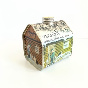 Vintage Vermont Fancy Pure Ahornsirup Zinn | Vintage Werbedose | Vintage Sirupdose | Miniatur Sirupdose | Bauernhaus Dekor | Sirup Zinn