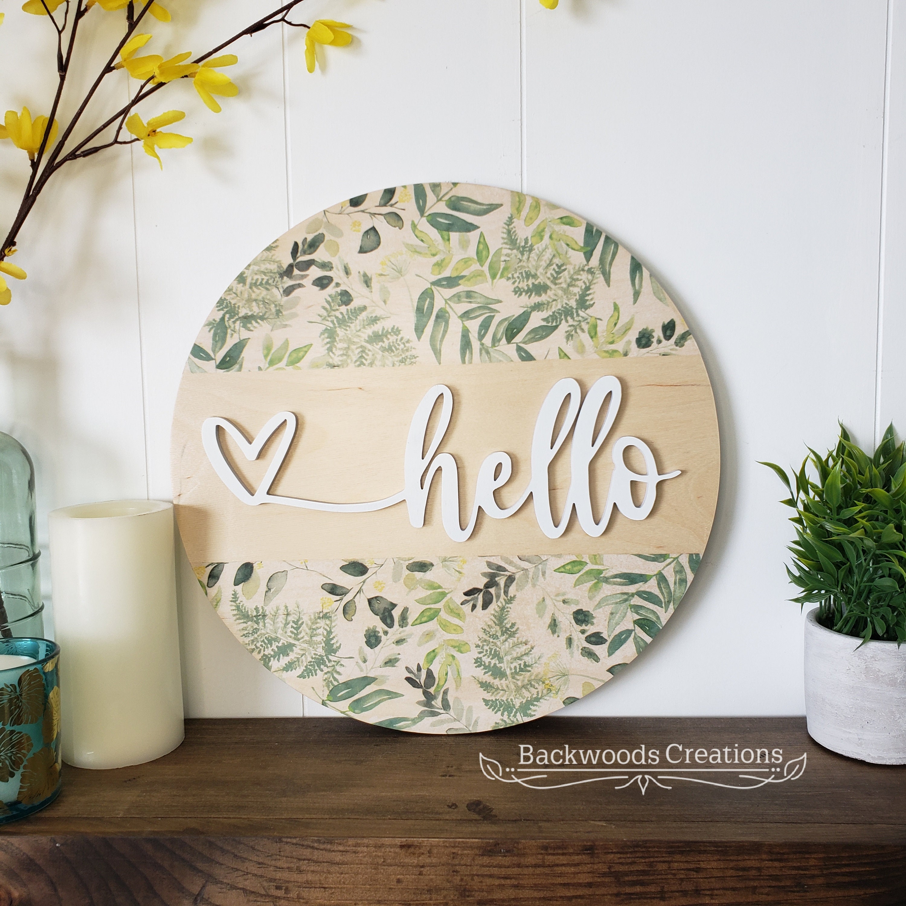 Welcome Sign 3D Door Sign Floral Sign Spring Sign - Etsy Canada