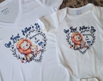 Custom Mother's Day Mom and Baby Matching Shirts | First Mother's Day Mom & Baby