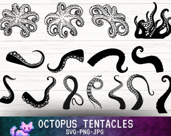 Octopus Tentacles SVG Cut File Design for Cricut, Kraken Svg, Squid Svg, Tentacles Clipart Tentacles Vector Tentacles Silhouette Sea Monster