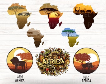 Africa Map Svg, Png, Africa Clipart, Cut File
