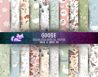 Goose & Duck Seamless Pattern: Baby Fabric Digital Paper (Commercial Use)