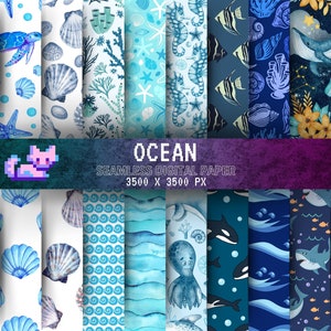 Oceano acquerello oceano carta digitale oceano carta stampabile oceano colorato modello ripetuto sfondo oceano oceano modello senza giunture mare