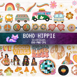 Boho hippie SVG, groovy png, retro SVG, hippie clipart, groovy clipart, groovy shirt SVG, retro madeliefje SVG, retro bloem SVG, hippie SVG