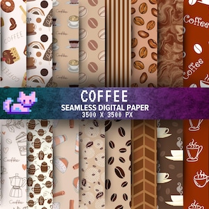 Vintage Kaffee Digital Paper Pack: Scrapbook Hintergründe (Instant Download)
