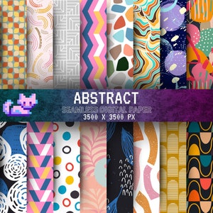 Papel digital abstracto moderno: trazos de pintura sin costuras y imágenes prediseñadas bohemias para fondos elegantes