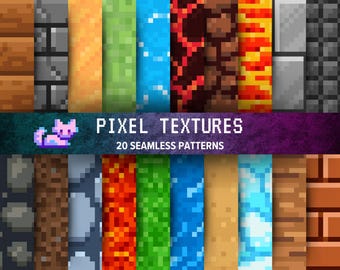 8-bitars pixelkonsttexturer: 20 sömlösa retrodesigner (digitalt papperspaket)