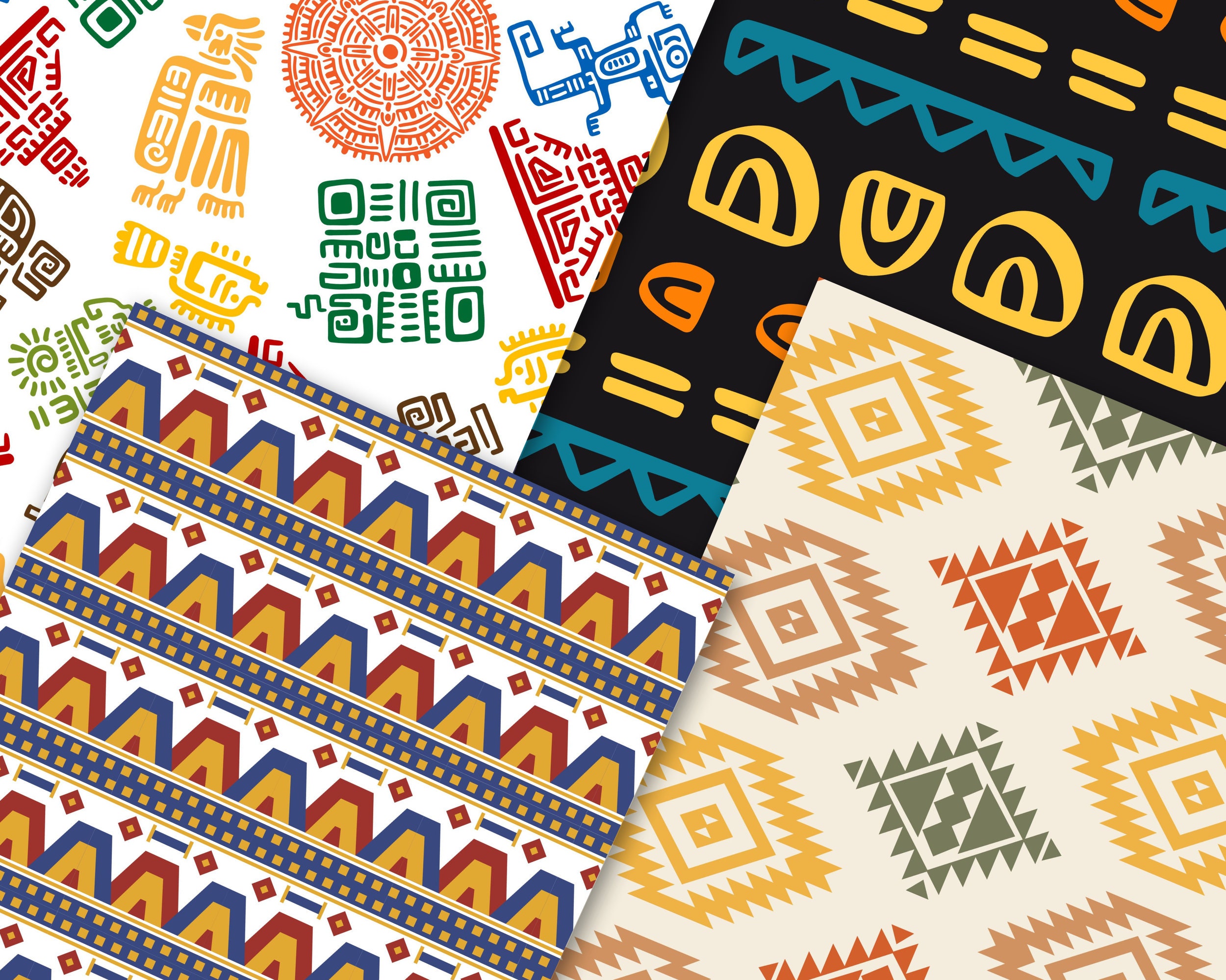 Aztec Seamless Patterns: Tribal Digital Paper (20 JPG Files) - Etsy