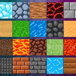 8-bit Pixel Art Textures: 20 Seamless Retro Designs (digital Paper Pack ...