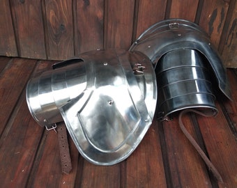 Shoulders protection pair of pauldrons steel larp armor