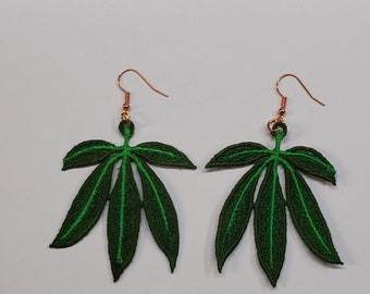 Large leaf earring
