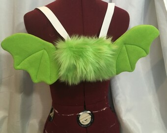Lime  Bat Fursuit MLP Wings