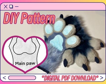 DIY Toony Style Fursuit Puffy Paw PATTERN + TUTORIAL