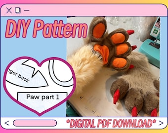 DIY Toony Anthro Style Fursuit Puffy Paw PATROON + TUTORIAL