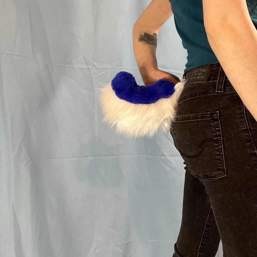 Premade Fursuit Furry Tail Blue Bunny - Etsy
