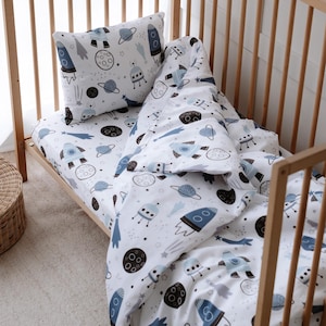Toddler Bedding, Twin Bedding, Custom Size Duvet Cover, Space Print, Kids Bedding, Baby Bedding, Baby Duvet Cover, Baby Gifts, Custom Size