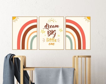 Dream Big Little One Printable, Printable Wall Art, Kids Printable, Rainbow Print, Nursery Wall Art printable, Nursery Print, Kids Quotes