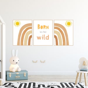 Born To Be Wild Printable, Printable Wall Art, Kids Printable, Rainbow Print, Nursery Wall Art printable, Nursery Print, Kids Quotes zdjęcie 1