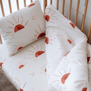 Toddler Bedding, Twin Bedding, Custom Duvet, Sun Print, Kids Bedding, Baby Bedding, Baby Duvet Cover, Boho Nursery, Custom Size Bedding