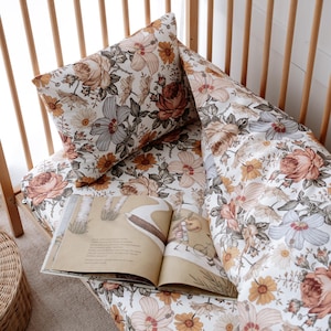Toddler Bedding, Twin Bedding, Custom Duvet, Floral Print, Kids Bedding, Baby Bedding, Baby Duvet Cover, Boho Nursery, Custom Size Bedding