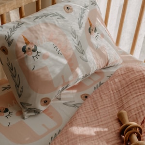Cot Bed Fitted Sheet, Unicorn Print, Baby Bedding, Crib Sheet, Nursery Bed Linen, Fitted Sheet, Fitted Crib Sheet, Baby Sheet, Baby Gift
