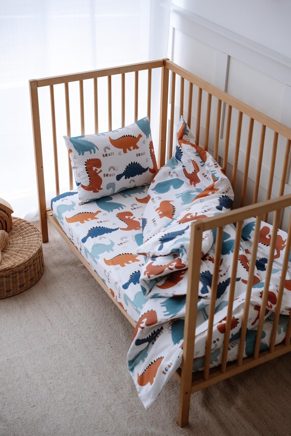 Toddler Bedding, Twin Bedding, Custom Duvet, Dinosaur Print, Kids